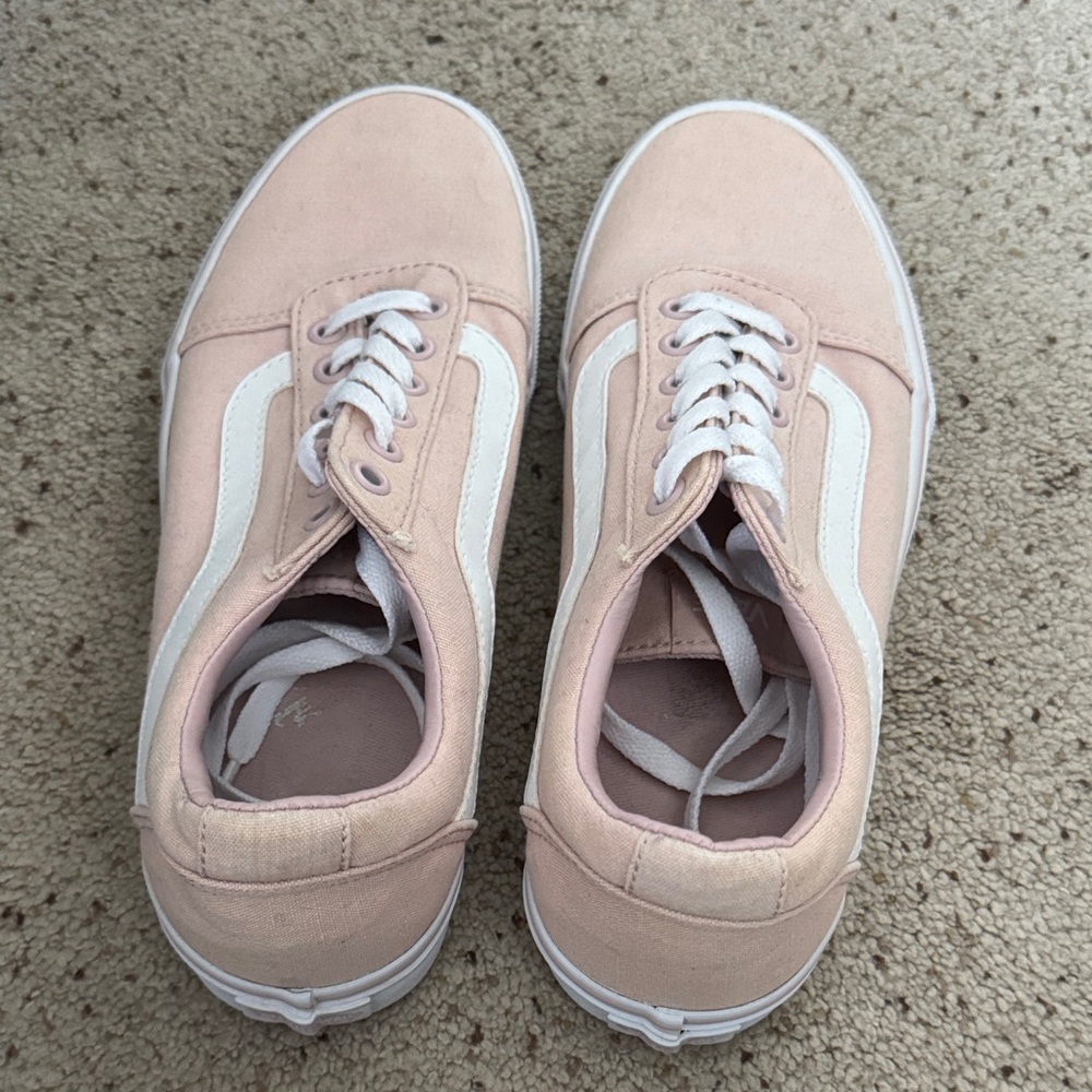 Vans Blush Pink and White Sneakers